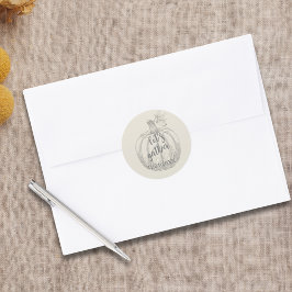 カボチャの感謝祭をエレガント集め素朴よう ラウンドシール