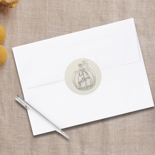 カボチャの感謝祭をエレガント集め素朴よう ラウンドシール