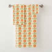 カボチャの感謝祭パターン(の模様が)ある花 バスタオルセット (インサイチュ)
