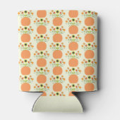 カボチャの感謝祭パターン（の模様が）ある花 缶クーラー (裏面)