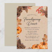 カボチャの感謝祭招待状 招待状 (正面/裏面)