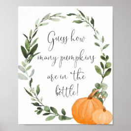 カボチャの数をボトルのサインで推測する ポスター