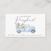 カボチャの数を推測男の赤ちゃんシャワーゲーム エンクロージャーカード (正面)