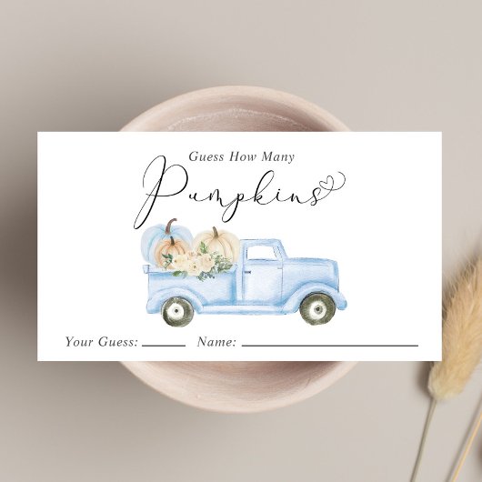 カボチャの数を推測男の赤ちゃんシャワーゲーム エンクロージャーカード