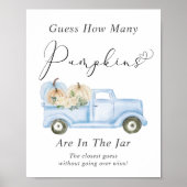 カボチャの数を推測男の赤ちゃんシャワーゲーム ポスター (正面)