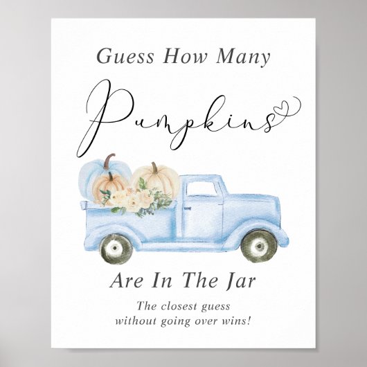 カボチャの数を推測男の赤ちゃんシャワーゲーム ポスター (正面)