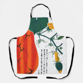 カボチャの日本的な植物画 エプロン (正面)