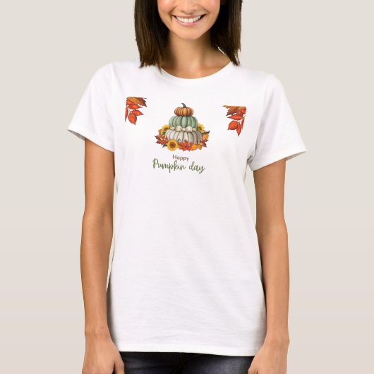 カボチャの日白Tシャツ Tシャツ (正面)