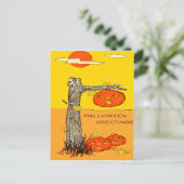 カボチャの木の葉 ジャック・オ・ランタン ポストカード (スタンド正面)