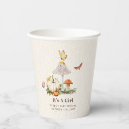 カボチャの木版昆虫女の子の赤ちゃんシャワー 紙コップ