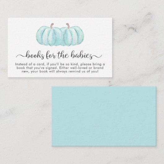 カボチャの本ベビーツインボーイズシャワー エンクロージャーカード (正面/裏面)