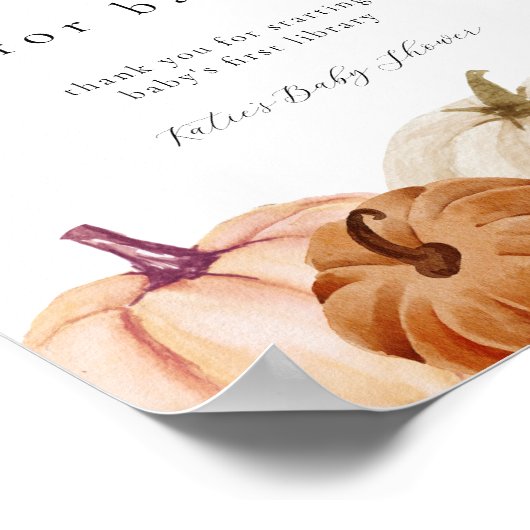 カボチャの本ベビー標識 ポスター (角)