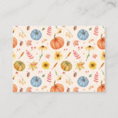 カボチャの本ベビー秋ベビーシャワー エンクロージャーカード (裏面)