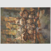 カボチャの森で秋のフィギュアをデクページ 薄葉紙 (正面)