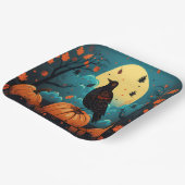 カボチャの森の中のハロウィンカラス ペーパープレート (傾斜あり)