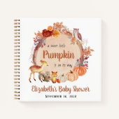カボチャの森の動物ベビーシャワーゲストブック ノートブック (正面)