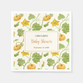 カボチャの植物模様 スタンダードカクテルナプキン