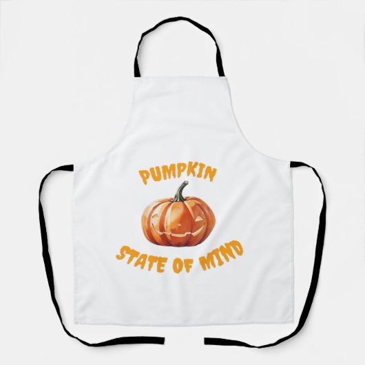 カボチャの気分 - ハロウィン オーバーサイズ Tシャツ エプロン (正面)