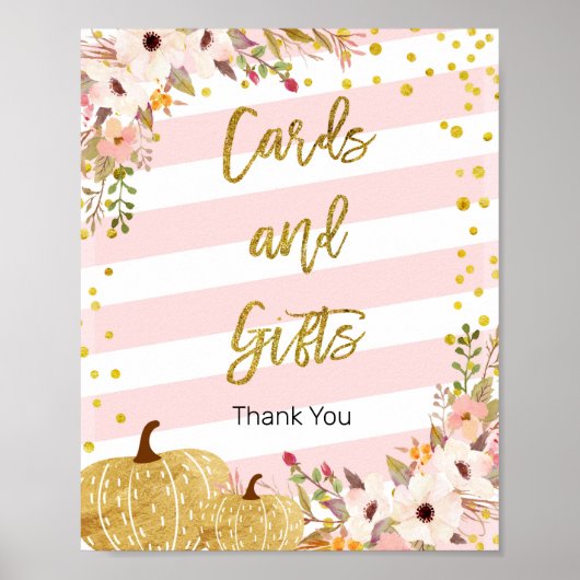 カボチャの水のカラーカードとギフトサイン ポスター (正面)