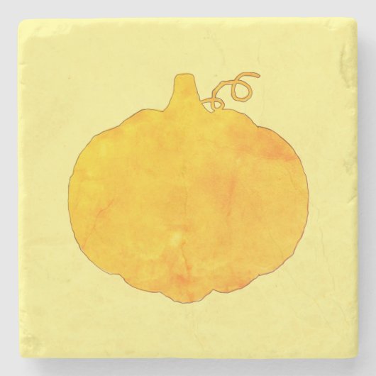 カボチャの水の絵画色 ストーンコースター (正面)