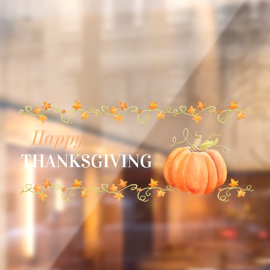 カボチャの水の色のアート秋感謝祭 ウィンドウサイン (シート2)