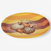 カボチャの水の色のパタエレガントーンパーソナライズされた ペーパープレート (アングル)