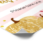 カボチャの水の色の好意のサイン ポスター (角)