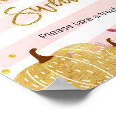 カボチャの水の色の愛は甘いサイン ポスター (角)