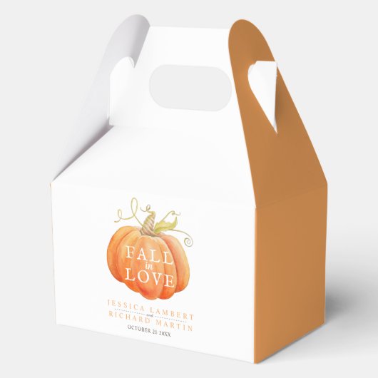 カボチャの水の色の秋のラヴ結婚ィーズ フェイバーボックス (裏面)