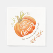 カボチャの水の色の芸術のフレンドリディンナプキン スタンダードカクテルナプキン (正面)