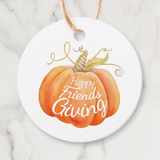 カボチャの水の色の芸術のフレンドリー フェイバータグ (正面)