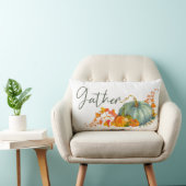 カボチャの水の色ギャザーファミリー名秋 ランバークッション (椅子)