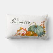 カボチャの水の色ギャザーファミリー名秋 ランバークッション (裏面)