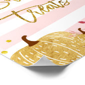 カボチャの水の色スウィートトリートサイン ポスター (角)