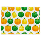 カボチャの水の色パターン ラージペーパーバッグ (裏面)