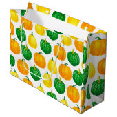 カボチャの水の色パターン ラージペーパーバッグ (正面アングル)