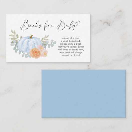 カボチャの水カラーブック男の赤ちゃん エンクロージャーカード (正面/裏面)