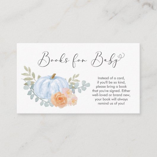 カボチャの水カラーブック男の赤ちゃん エンクロージャーカード (正面)