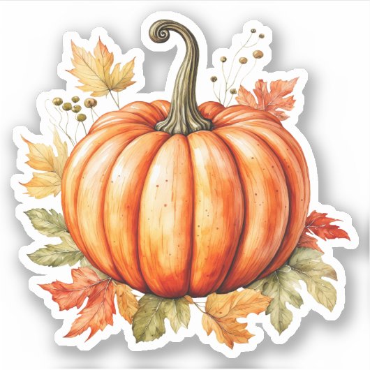 カボチャの水色カボチャのカエデの木離れの シール (正面)