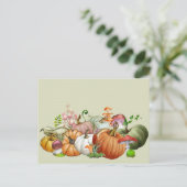 カボチャの水色キノコ ポストカード (スタンド正面)