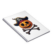 カボチャの海賊 � ハロウィーンのドクロTシャツ ノートブック (右側)