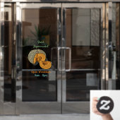 カボチャの漫画イラストレーション ウィンドウサイン (オフィスドア)