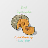 カボチャの漫画イラストレーション ウィンドウサイン (シート)