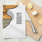 カボチャの漫画イラストレーション キッチンタオル (四つ折り)