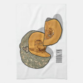 カボチャの漫画イラストレーション キッチンタオル (縦)