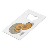 カボチャの漫画イラストレーション クレジットカード栓抜き (正面アングル)