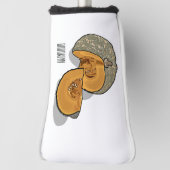 カボチャの漫画イラストレーション ゴルフヘッドカバー (回転90)