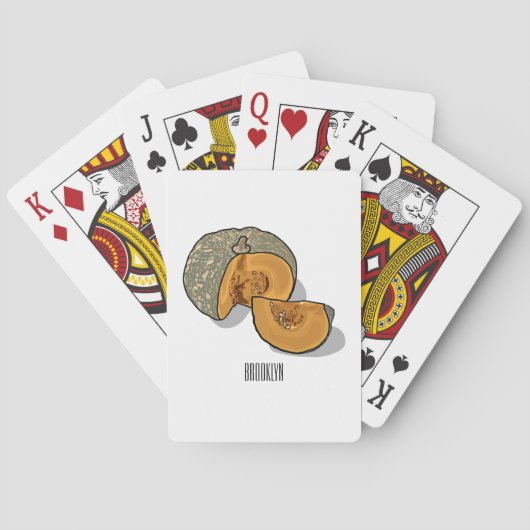 カボチャの漫画イラストレーション トランプ (裏面)