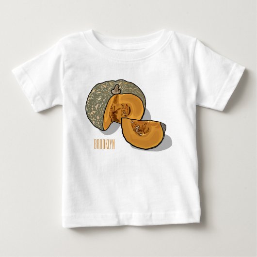 カボチャの漫画イラストレーション ベビーTシャツ (正面)