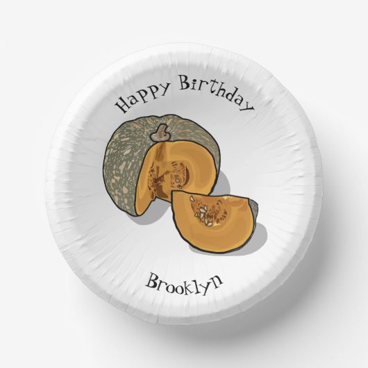 カボチャの漫画イラストレーション ペーパーボウル (正面)